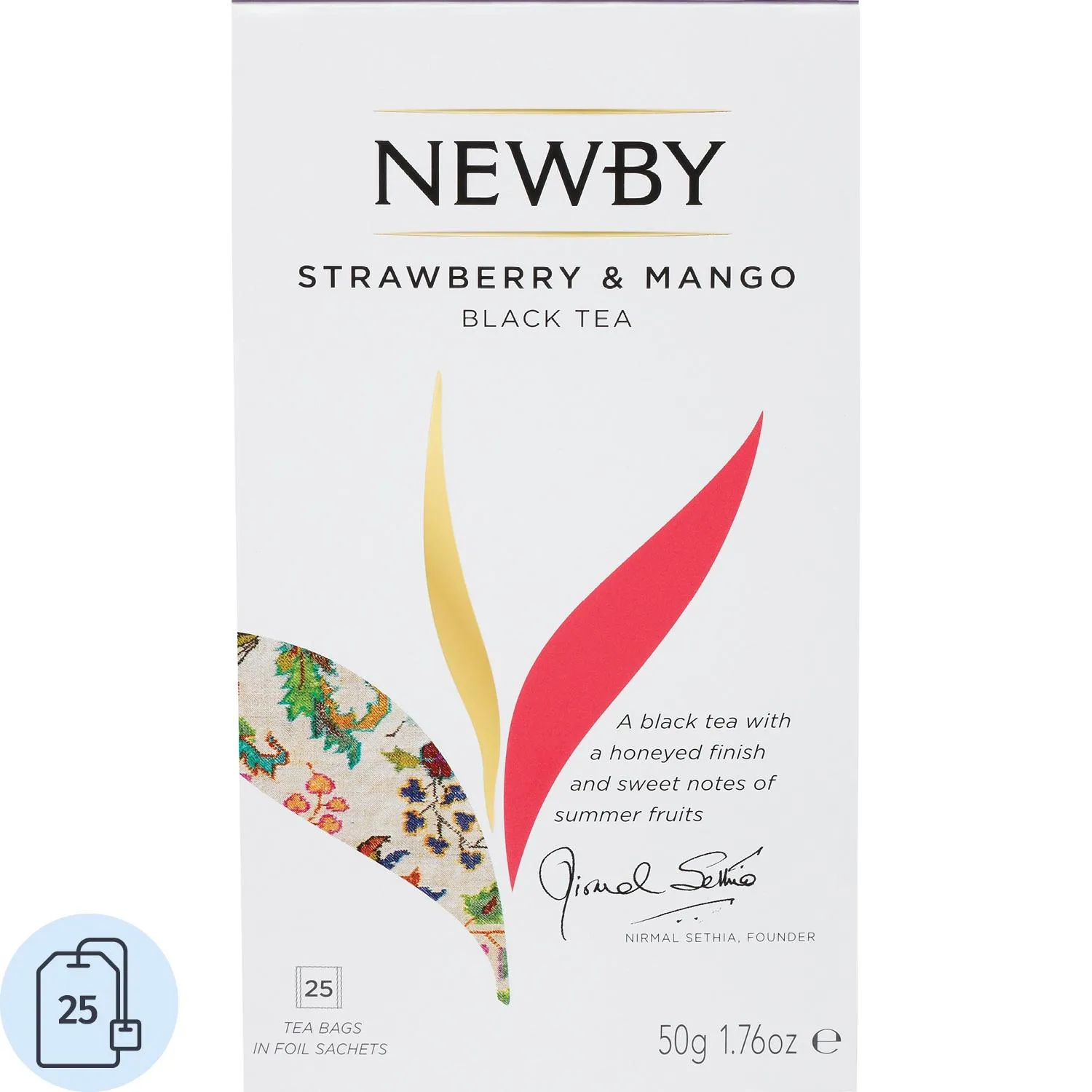 Чай чёрный Newby Finest Blend 25 пакетиков (клубника, манго)