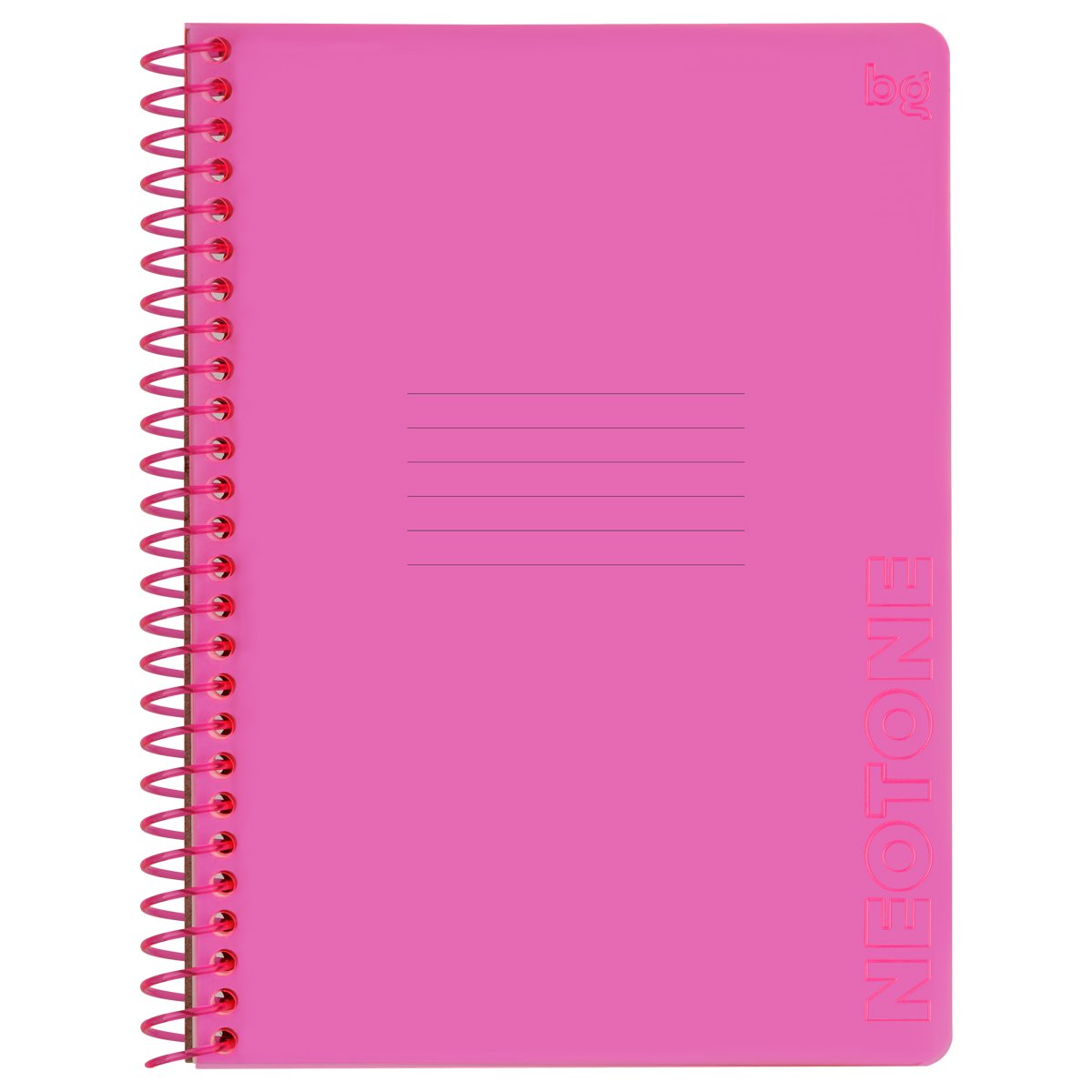 превью Тетрадь 48л., А5, клетка на пластиковом гребне, BG «Neon. Pink», пластиковая обложка