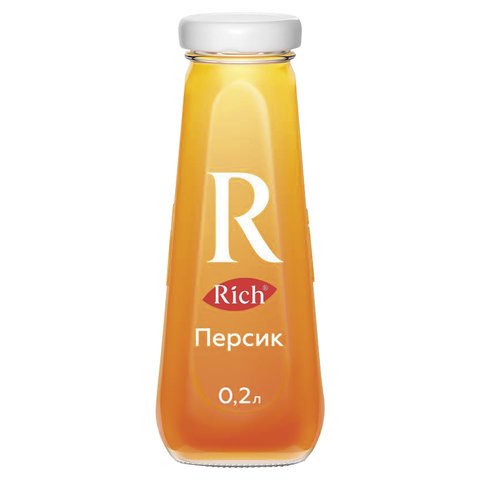 превью Нектар RICH (Рич) 0.2 л, персик, стеклянная бутылка