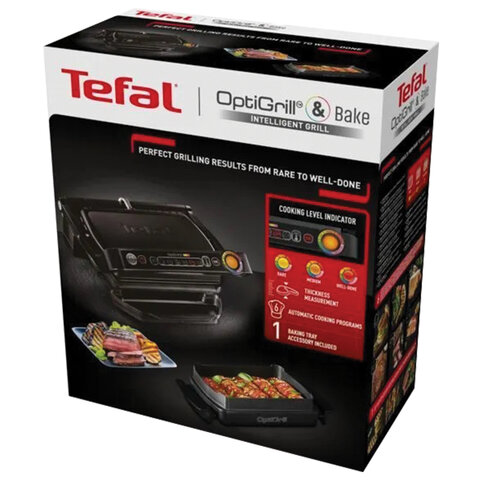 Электрогриль TEFAL GC714834, 2000 Вт, съемные панели, регулировка температуры, черный