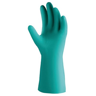 Перчатки нитриловые КЩС JETA SAFETY, хлопчатобумажное напыление, размер 10 (XL), зеленые, JN711