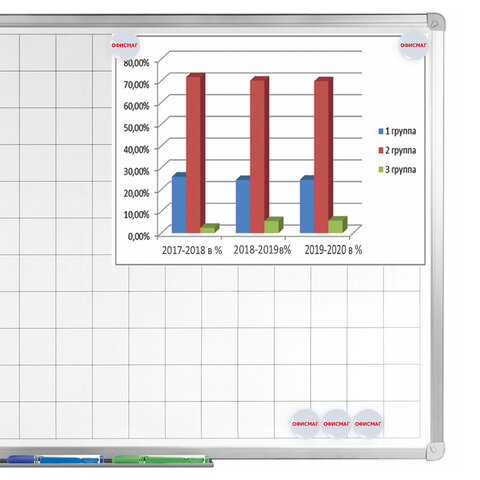 Магниты ОФИСМАГ 30 мм, НАБОР 5 шт., серые