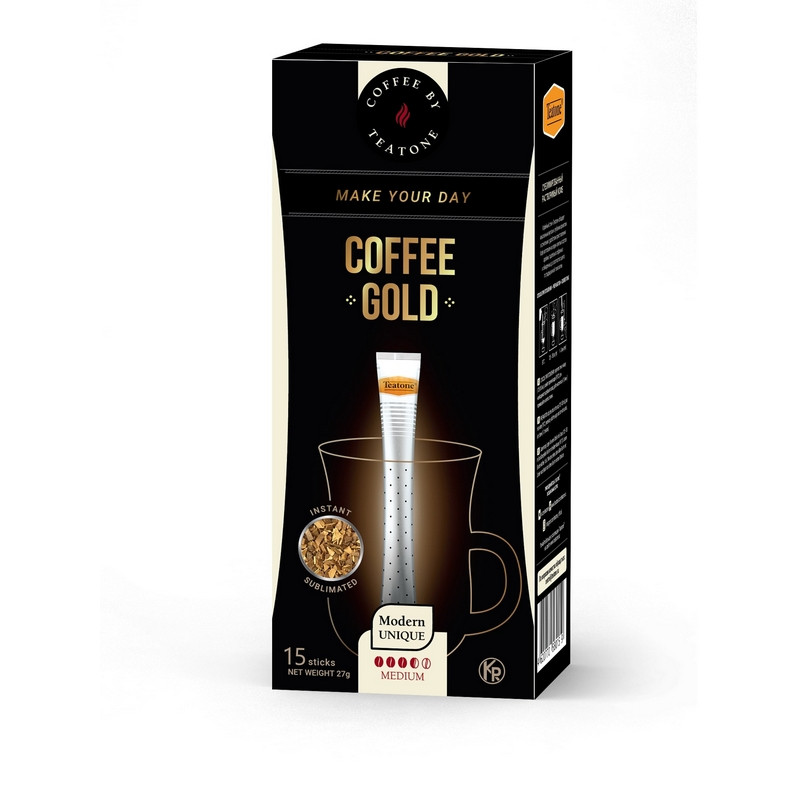 Кофе порционный растворимый Teatone Gold 15 стиков по 1.8 г арт ...