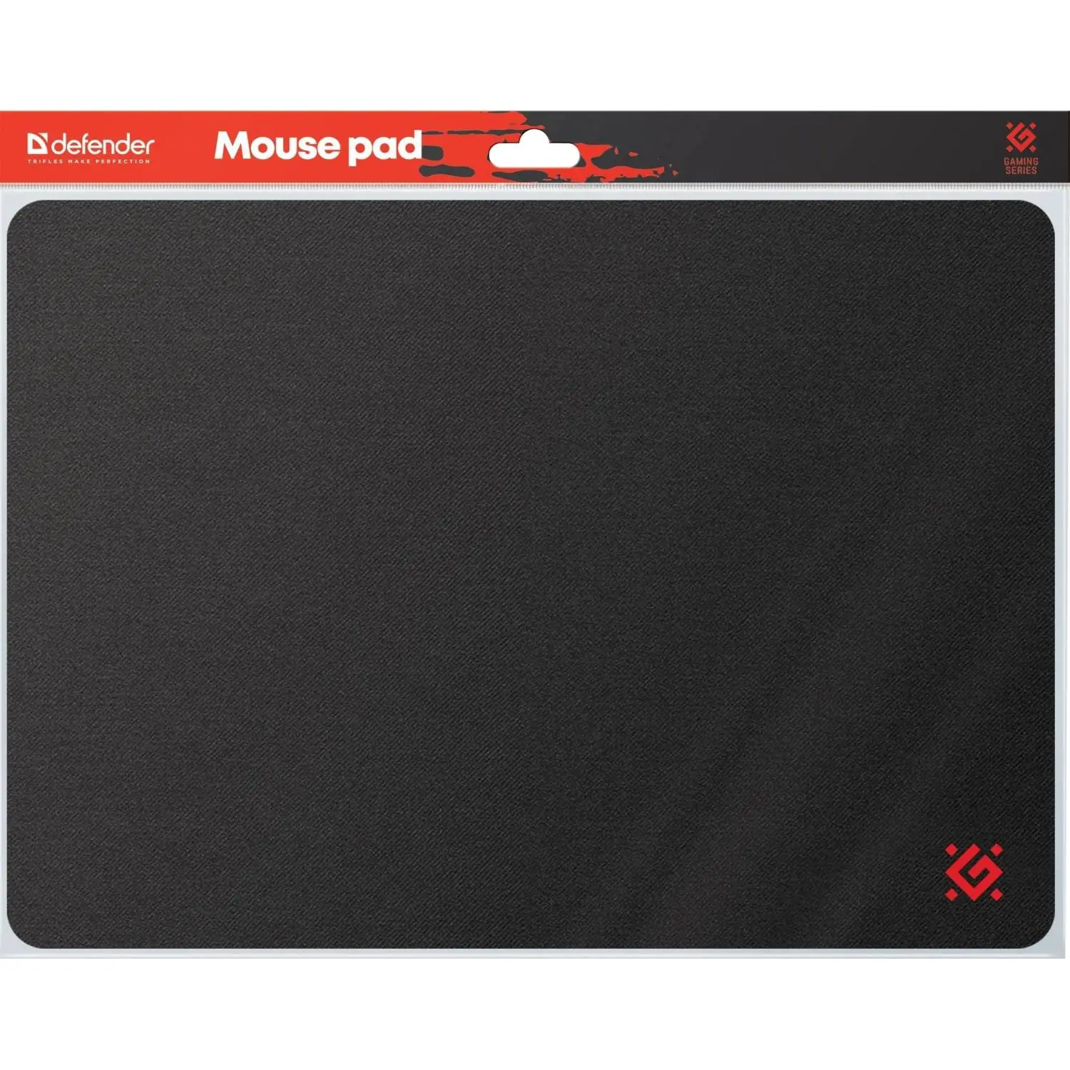 Коврик для мыши Defender Black S 250×350x3 мм, игровой ткань+резина (50017)