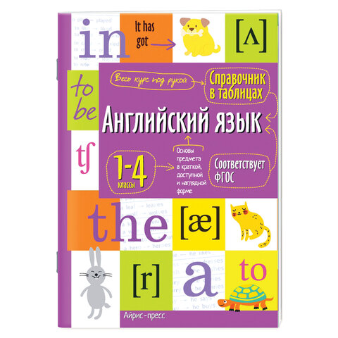 превью Справочник в таблицах «Английский язык. 1-4 класс», 16×23.5 см, 48 стр., АЙРИС-ПРЕСС