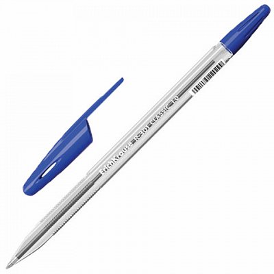 Ручка шариковая ERICH KRAUSE «R-301», корпус прозрачный, 1 мм, синяя