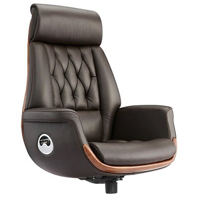 Кресло без пятилучия HAWASAN PREMIUM «GALANT EX-805», до 200 кг, синхромеханизм, натуральная кожа, цвет коричневый