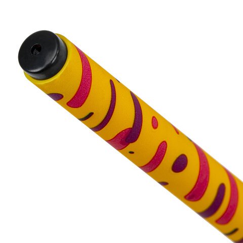 Ручка шариковая BRAUBERG SOFT TOUCH GRIP «LINES», СИНЯЯ, мягкое покрытие, узел 0.7 мм