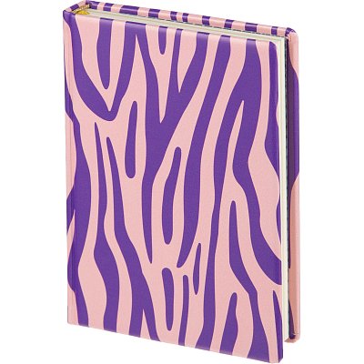 Ежедневник недатированный, А5.160л, экокожа, Attache Selection Zebra, розовый