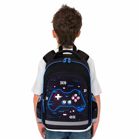 Рюкзак ПИФАГОР SCHOOL, 1 отделение, 3 кармана, «Lucky gamer», 38×28×14 см