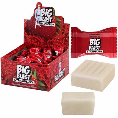 Жевательная резинка BIGBLAST со вкусом клубники, 100 шт. по 4 г в шоу-боксе, ТУРЦИЯ
