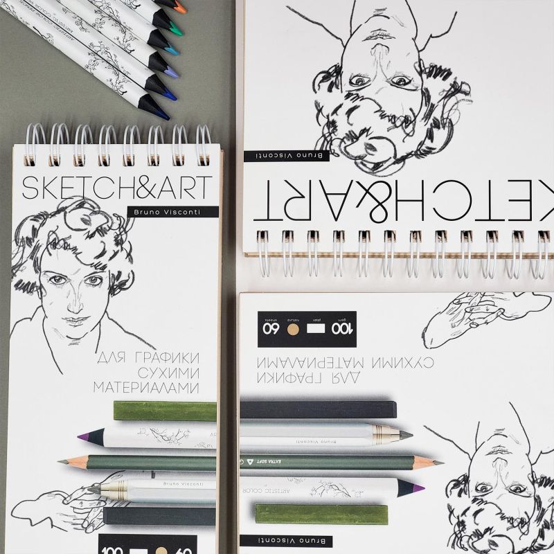 Скетчбук Sketch&Art 105×220мм 60л пухлая 100г на гребне 1-60-564/03