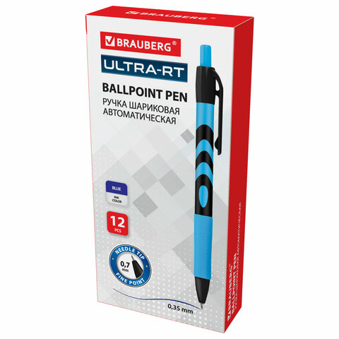 Ручка шариковая автоматическая BRAUBERG ULTRA-RT, СИНЯЯ, 0.7мм, линия 0.35мм