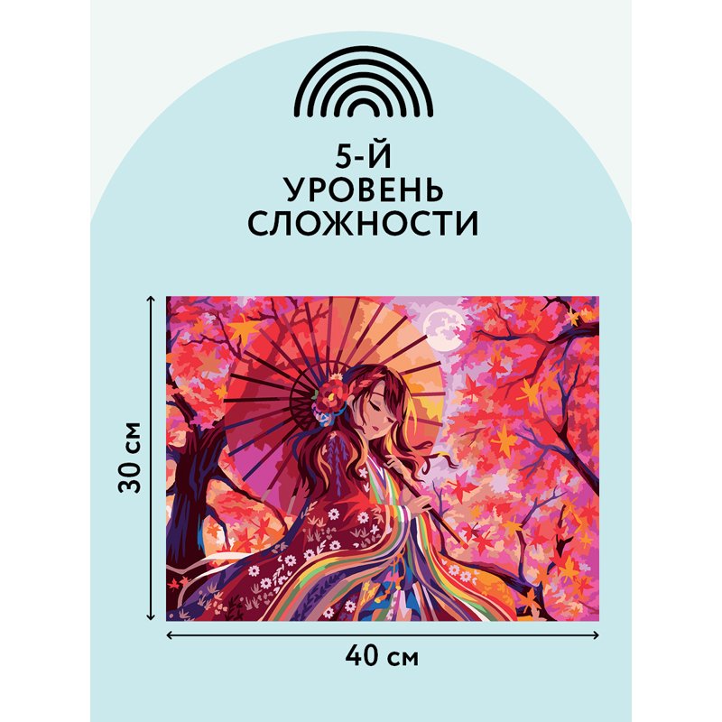 Картина по номерам на холсте ТРИ СОВЫ «Японское солнце», 30×40, с акриловыми красками и кистями