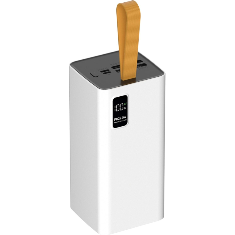 Внешний аккумулятор PERO PB09 50000 mAh, Li-Pol, output USB-C + 4USB-A, белый