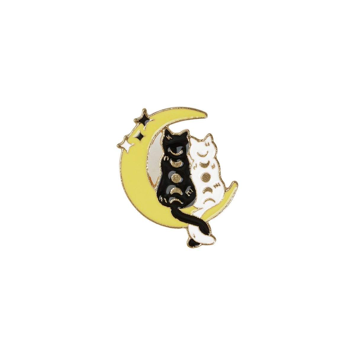 Набор металлических значков MESHU «Moon cats», эмаль, 3шт, картонная подложка, европодвес
