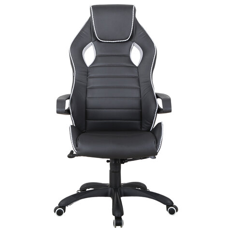 Кресло компьютерное BRABIX «Techno Pro GM-003», экокожа, черное/серое, вставки серые