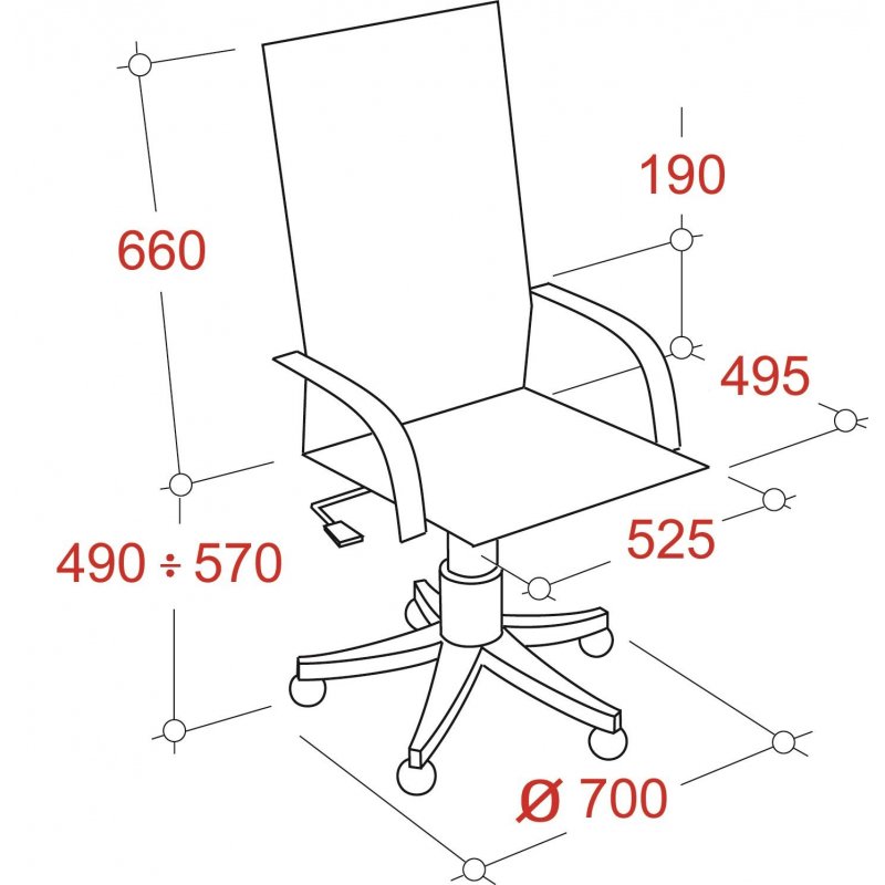 Кресло для руководителя Easy Chair 550 TR черное (рециклированная кожа, хромированный металл)