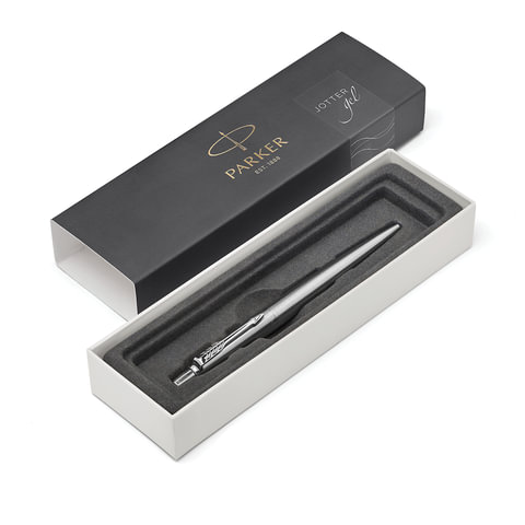 Ручка гелевая PARKER «Jotter Stainless Steel CT», корпус серебристый, детали из нержавеющей стали, черная