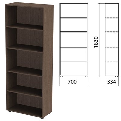 Шкаф (стеллаж) «Канц» 700×330х1830 мм, 4 полки, цвет венге