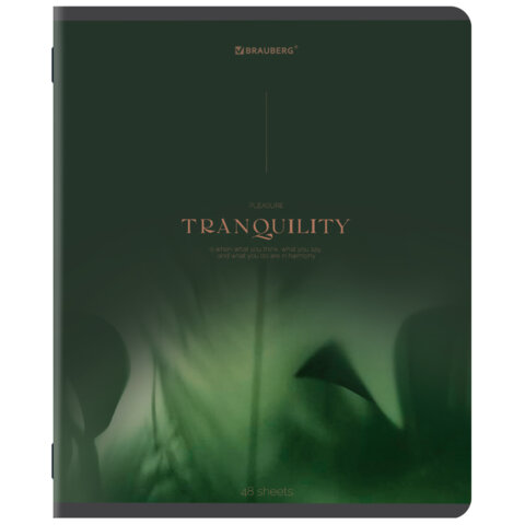 Тетрадь А5, 48 л., BRAUBERG, скоба, клетка, SoftTouch, «Peaceful», (микс в спайке)