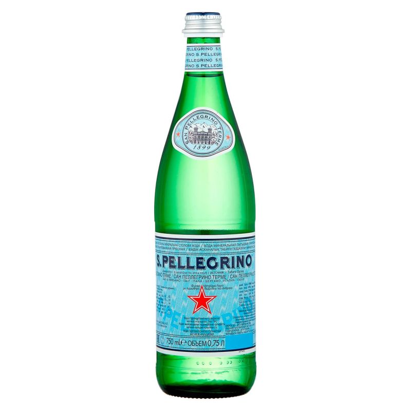Вода минеральная San Pellegrino питьевая газ стекло 0.75 л 12шт/уп