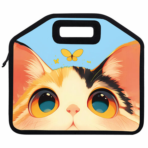 Папка-сумка ЮНЛАНДИЯ, 1 отделение, фетровые ручки, 34×30х11 см, Cute catcher