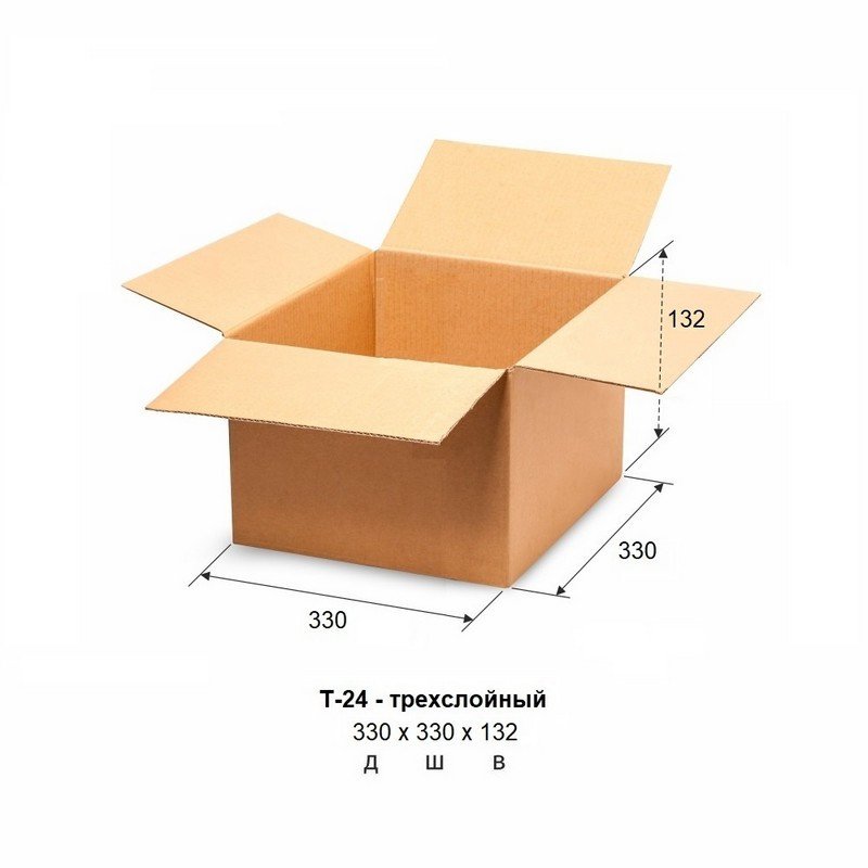 превью Короб картонный 330×330×132 мм Т-24 20 штук в упаковке