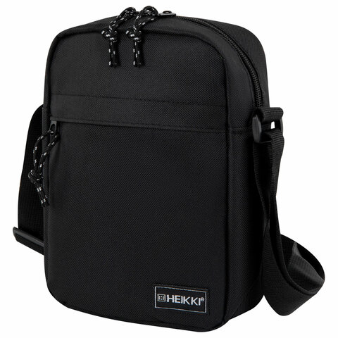 превью Сумка на плечо HEIKKI COMPACT (ХЕЙКИ), два кармана, черная, 22×17х6 см