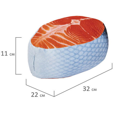 Игрушка мягкая «СТЕЙК ЛОСОСЯ», ткань вельбоа, 32×22 см, WOOZOO (ВУЗУ)
