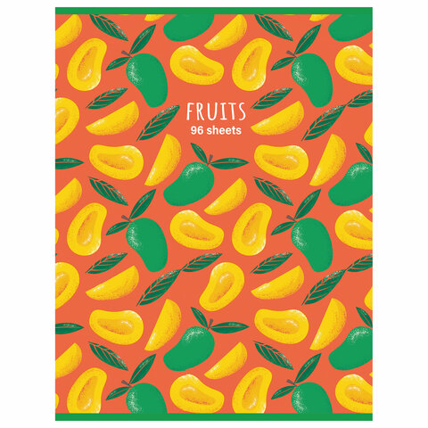 Тетрадь А4, 96 л., STAFF «Basic» скоба, клетка, офсет №2 ЭКОНОМ, обложка картон, «Fruity»