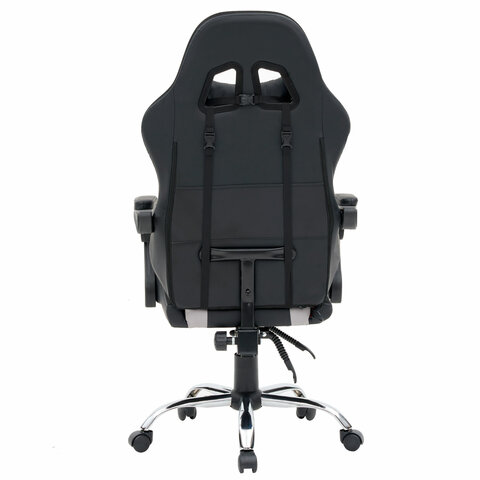 Кресло компьютерное CROMEX «Quantum GM-155 RGB», подсветка, две подушки, экокожа, черное/красное/серое