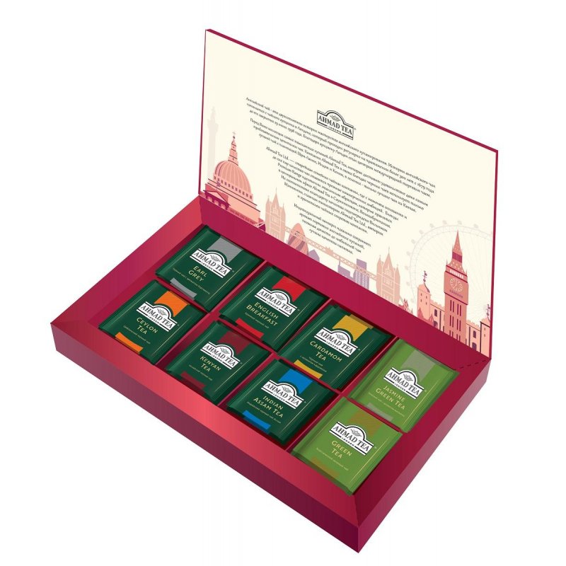 Подарочный набор чая Ahmad Tea «London Selection», 8 вкусов, 40 фольг. пак., карт. коробка