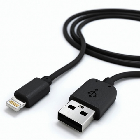 Зарядное устройство автомобильное, RED LINE C20, кабель для IPhone (iPad) 1м, 2 порта USB, выходной ток 2.1 А, черное