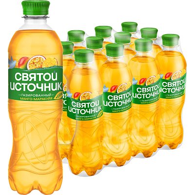 Вода питьевая Святой Источни Вода+Сок со вкусом манго-маракуйя газ 0.5л