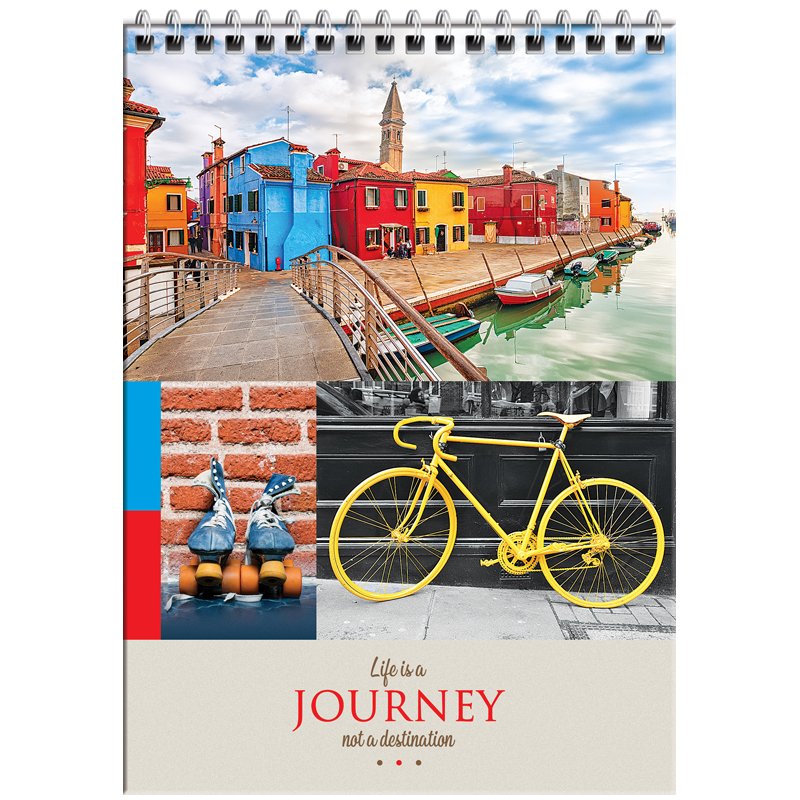 Блокнот А5 80л. на гребне ArtSpace «Путешествия. Collage of travel», глянц. ламинация, тверд. обложка