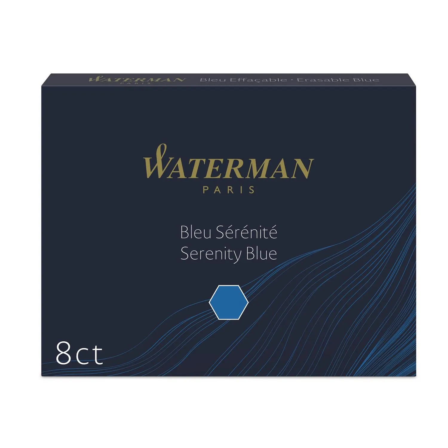 Картриджи чернильные для перьевой ручки Waterman Cartridge Size Standard синий (8 штук в упаковке, артикул производителя S0110860)