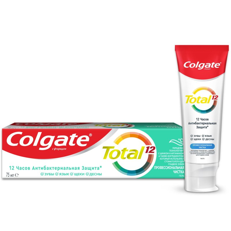 превью Зубная паста Colgate Total 12 Профессиональная чистка (гель) 75 мл