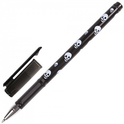 Ручка шариковая BRAUBERG «Черепа», корпус с декоративной печатью, толщина письма 0.7 мм, синяя