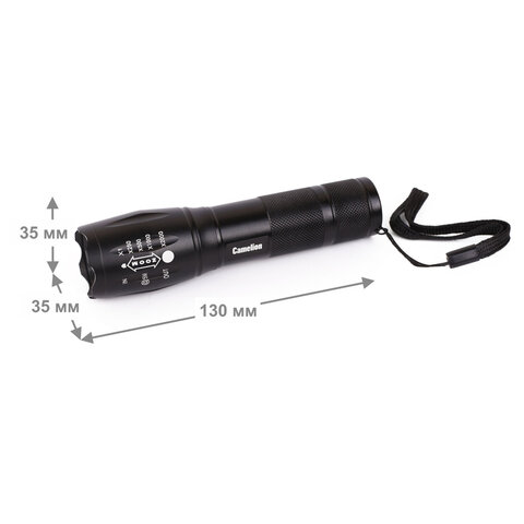 Фонарь CAMELION XML-T6, ЯРКИЙ, ZOOM, 5 режимов, питание 3xAAА или 18650 (не в комплекте)