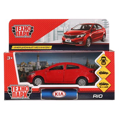 Машина игрушечная Технопарк «Kia Rio», KIA, металл., 12см, красный, инерционная, с подвижными элементами