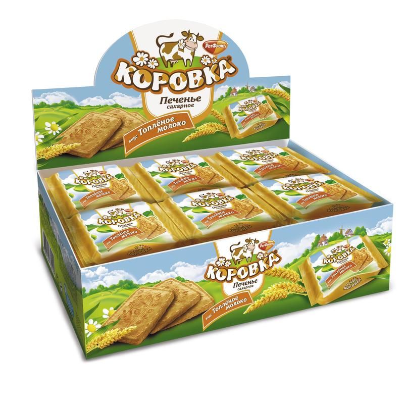 превью Печенье песочное Коровка со вкусом топленого молока 42 г (18 штук в упаковке)