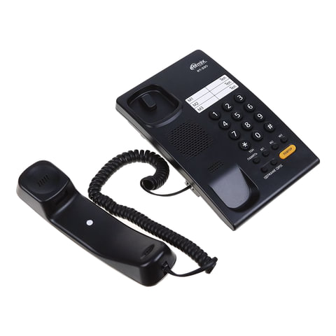 Телефон RITMIX RT-330 black, быстрый набор 3 номеров, мелодия удержания, черный