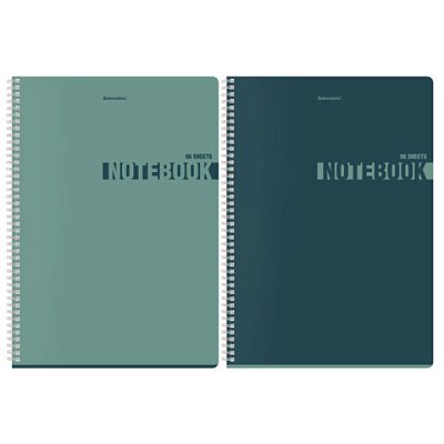 Тетрадь А4, 96 л., BRAUBERG, гребень, клетка, матовая ламинация, «NoteColor» (микс в спайке)