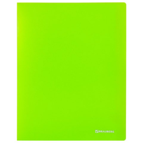 Папка с металлическим скоросшивателем и внутренним карманом BRAUBERG «Neon», 16 мм, зеленая, до 100 листов, 0.7 мм