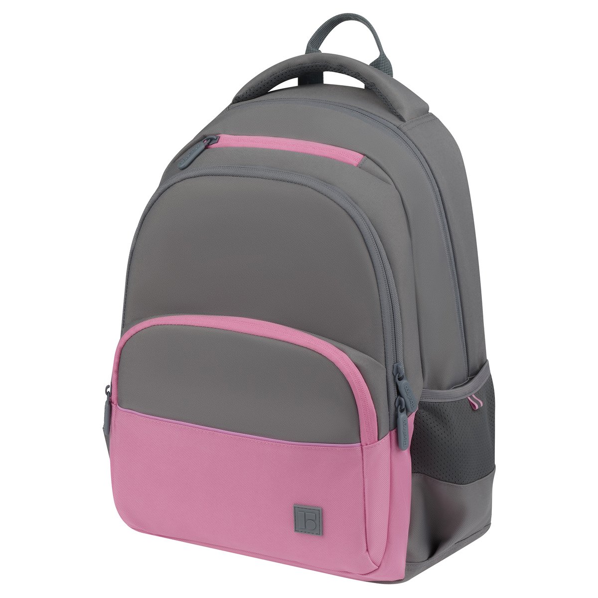 превью Рюкзак Berlingo U3 «Grey-pink» 41×29.5×13.5см, 2 отделения, 4 кармана, эргономичная спинка
