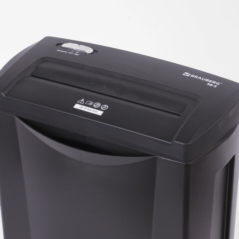 Уничтожитель (шредер) BRAUBERG S8-S, для 1-3 человек, 2 уровня секретности, полоски 6 мм, 8 листов, 15 л