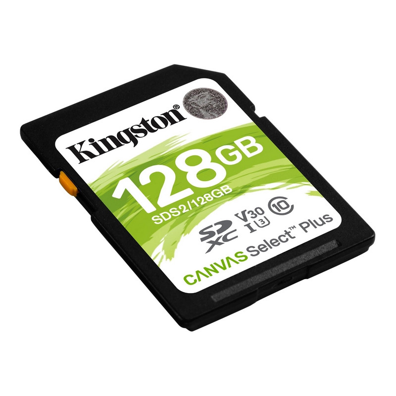 Карта памяти SDXC 128 GB KINGSTON Canvas Select Plus UHS-I U1, 100 Мб/сек (class 10), SDS2/128GB