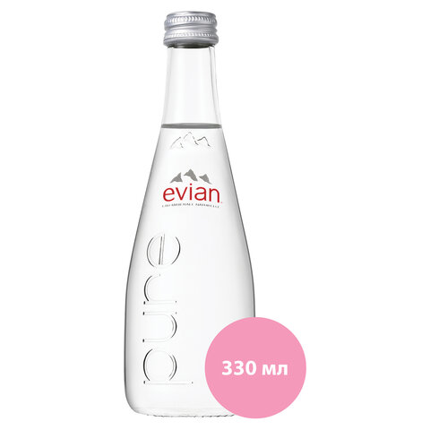 Вода негазированная минеральная EVIAN, 0.33 л, стеклянная бутылка