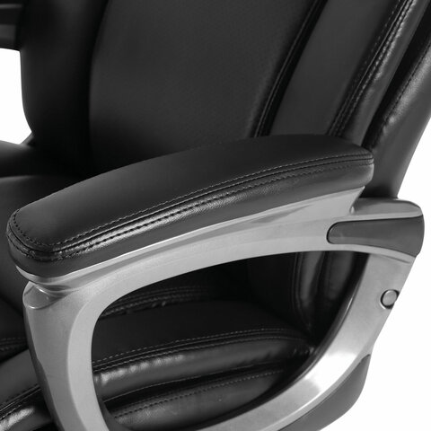 Кресло офисное BRABIX PREMIUM «Solid HD-005», НАГРУЗКА до 180 кг, рециклированная кожа, черное, 531941